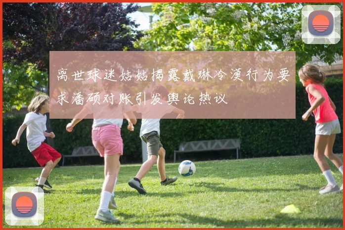 离世球迷姑姑揭露戴琳冷漠行为要求潘硕对账引发舆论热议